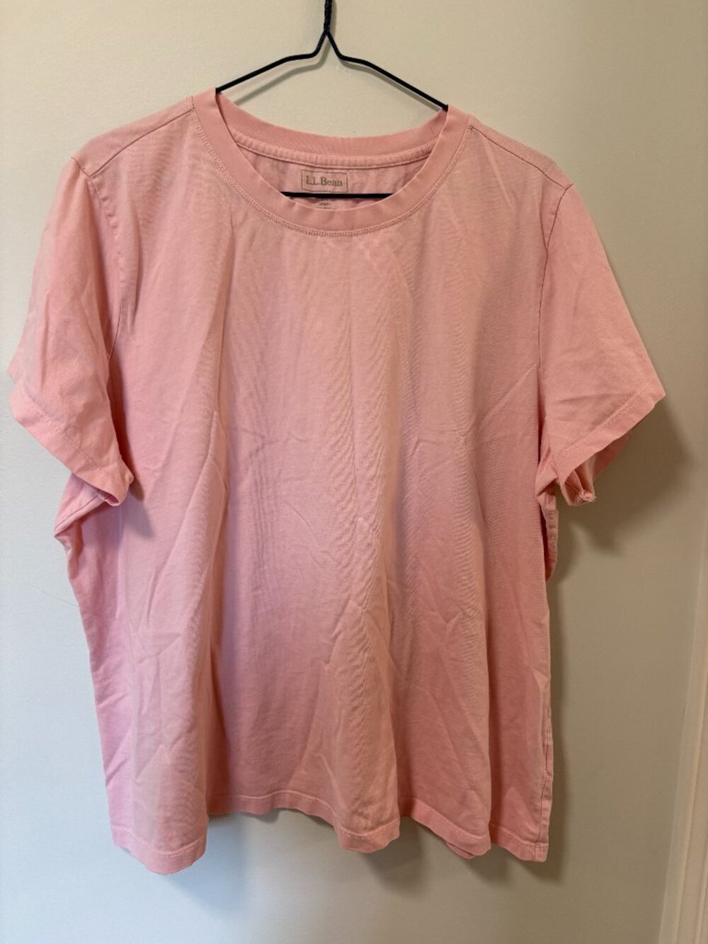 LL Bean shirts short sleeve cotton T-shirts Blue & Pink Plus Size 2X (lot of 2)
